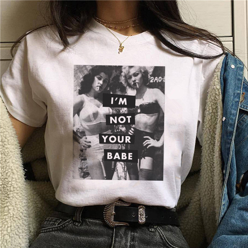 Women's Printed Feminism Print Ladies Short Sleeve T-shirt