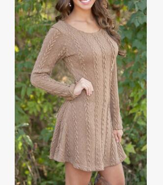 Women Causal Short Sweater Dress Female Autumn Winter White Long Sleeve Loose knitted Sweaters Dresses