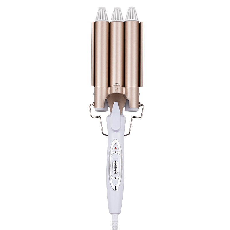 Roll Head Curling Iron Golden Three Rod