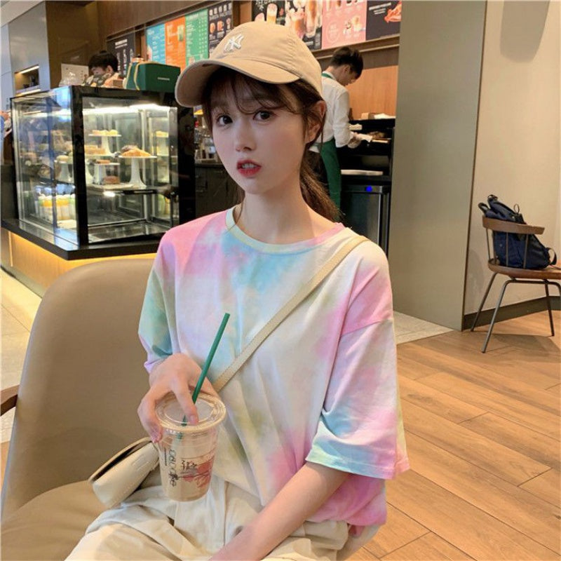 Tie-dye short sleeve T-shirt