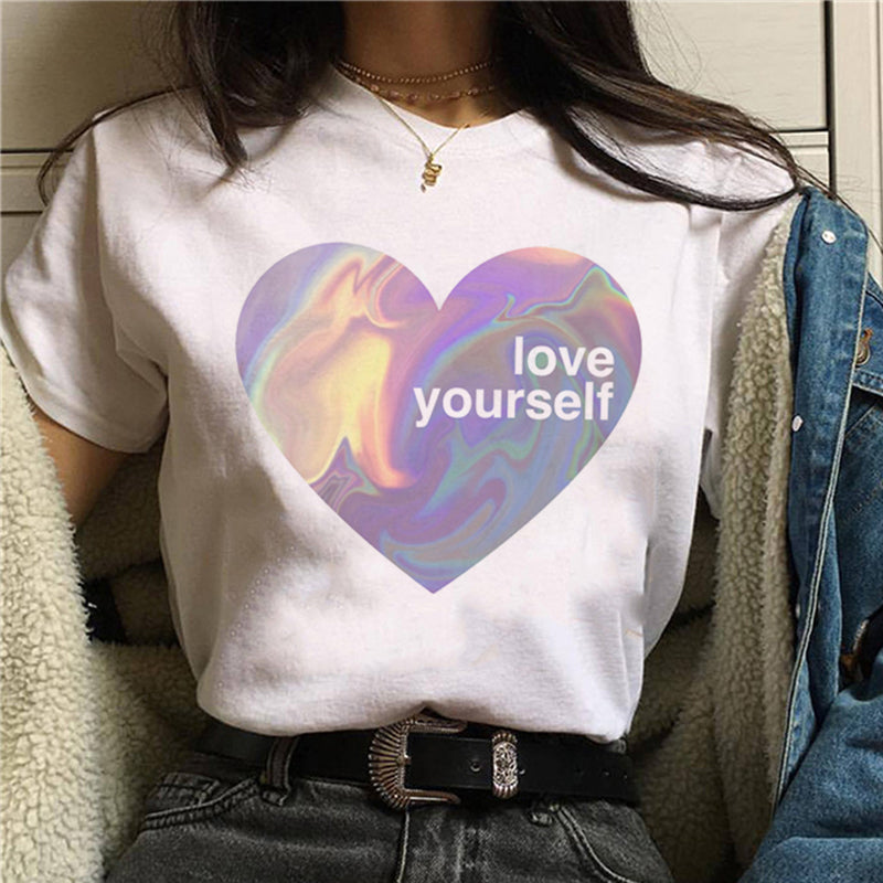 Women's Printed Feminism Print Ladies Short Sleeve T-shirt