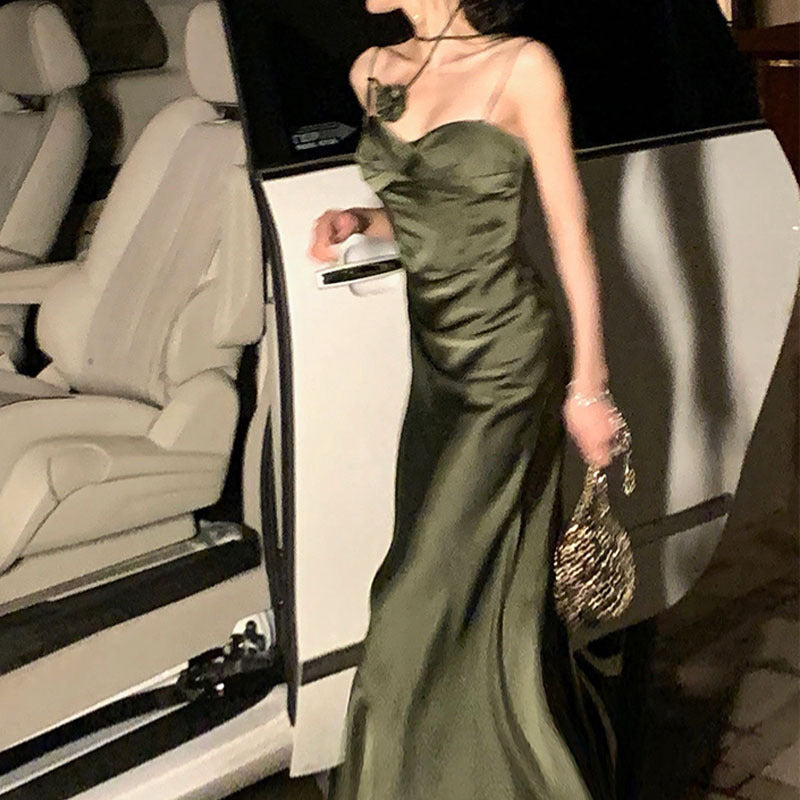New Slim Fit High-grade Satin Strap Dress For Women