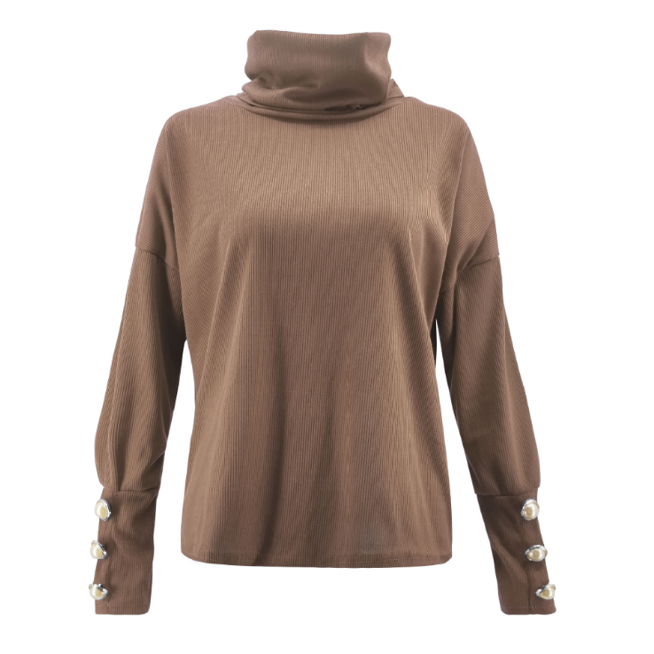 High collar sweater loose knit top