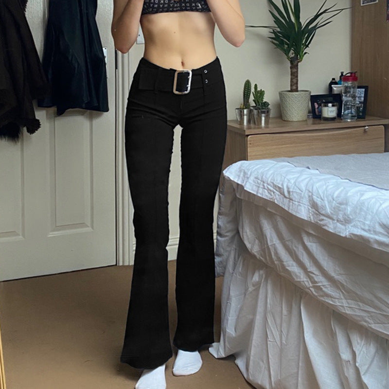 Ladies Fashion Bottoming Black Casual Trousers