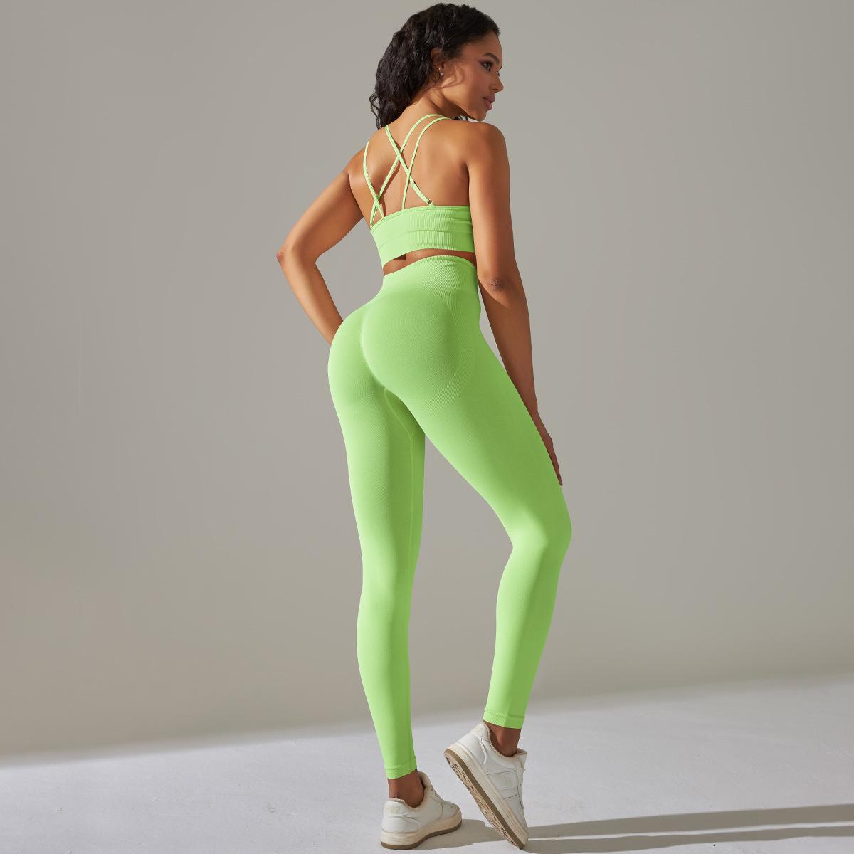 Tummy Control High Waist Sports Yoga Clothes Two-Piece Suit