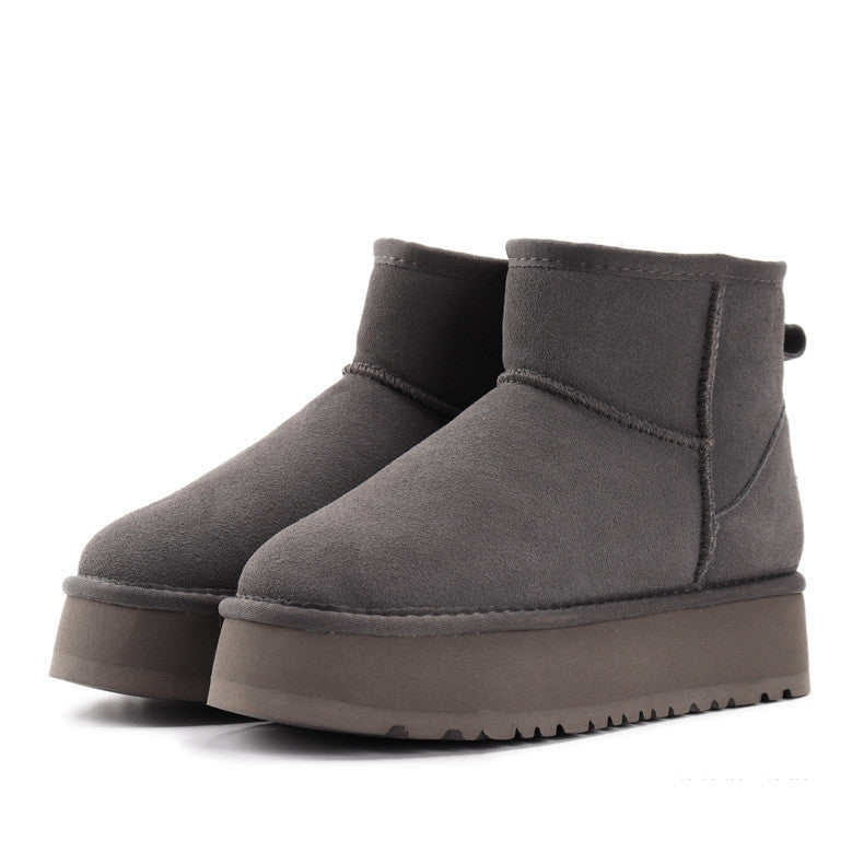 Women's Fashion Muffin Thick Bottom Snow Cotton Fur Boots