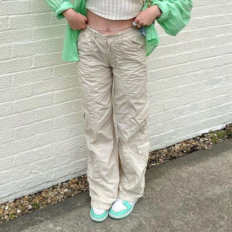 New Women's Low Waist Multi Pocket Casual Cargo Pants