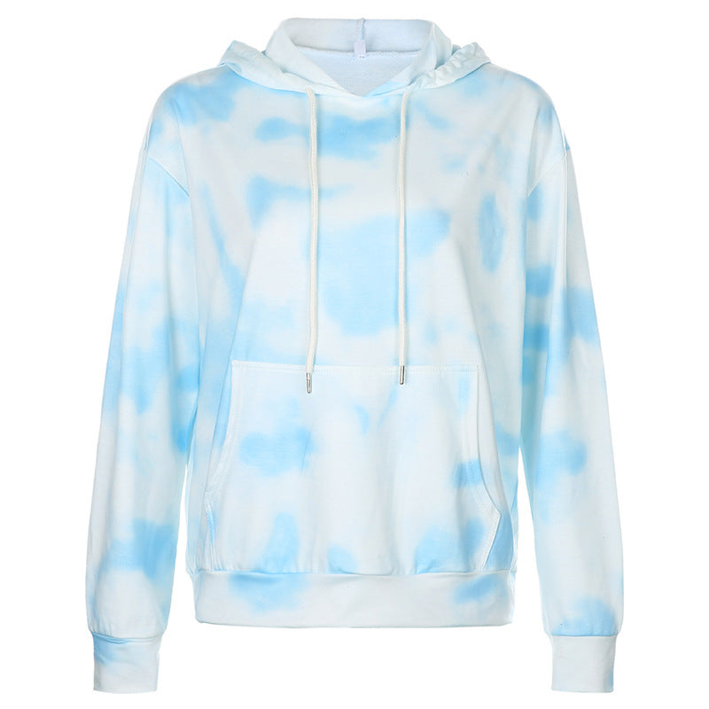 Casual loose tie-dye pullover sweater