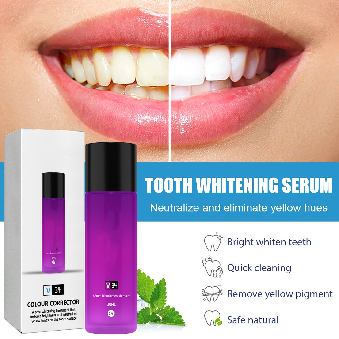 Teeth Whitening Essence Liquid Toothpaste Tooth Stain Removal Oral Care