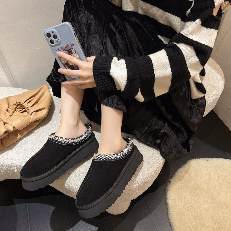 Women's Fashion Muffin Thick Bottom Snow Cotton Fur Boots