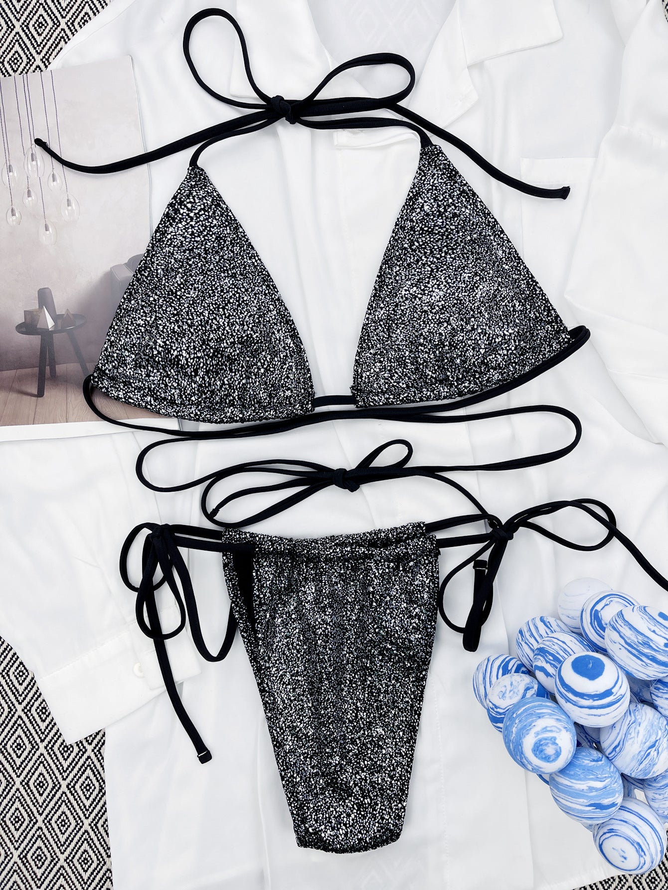 Women's Fashion Simple Straps Triangle Swimsuit