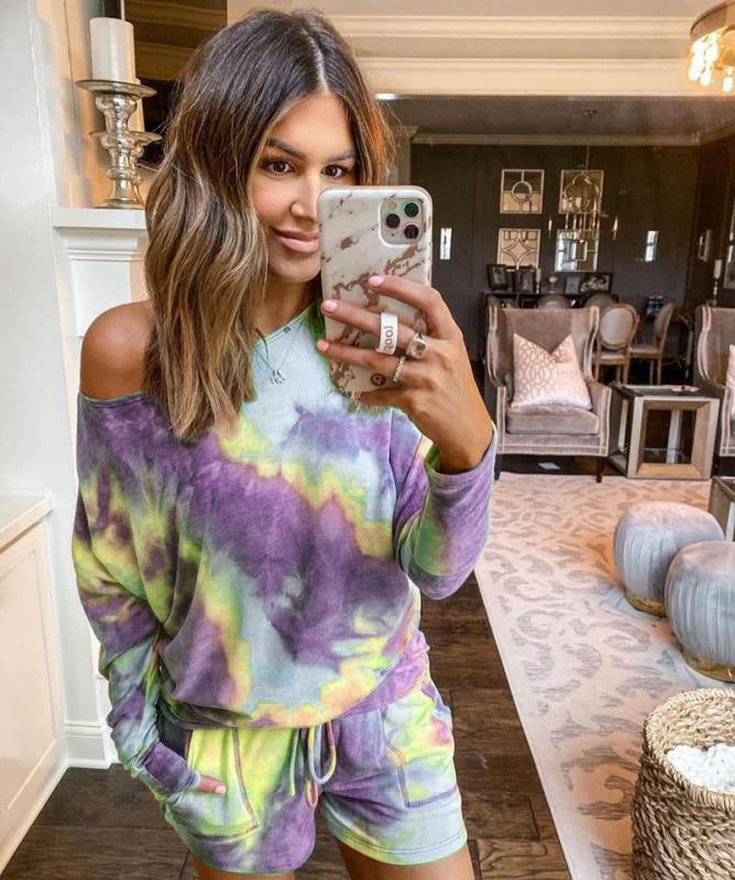 Tie-dye printing fashion home casual shorts