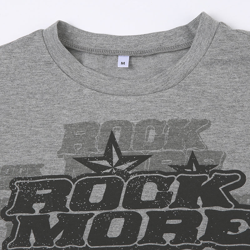Do Old Alphabet Print Five Star Dart Head Short Sleeve