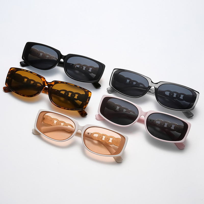 New European And American Retro Metal Chain Sunglasses