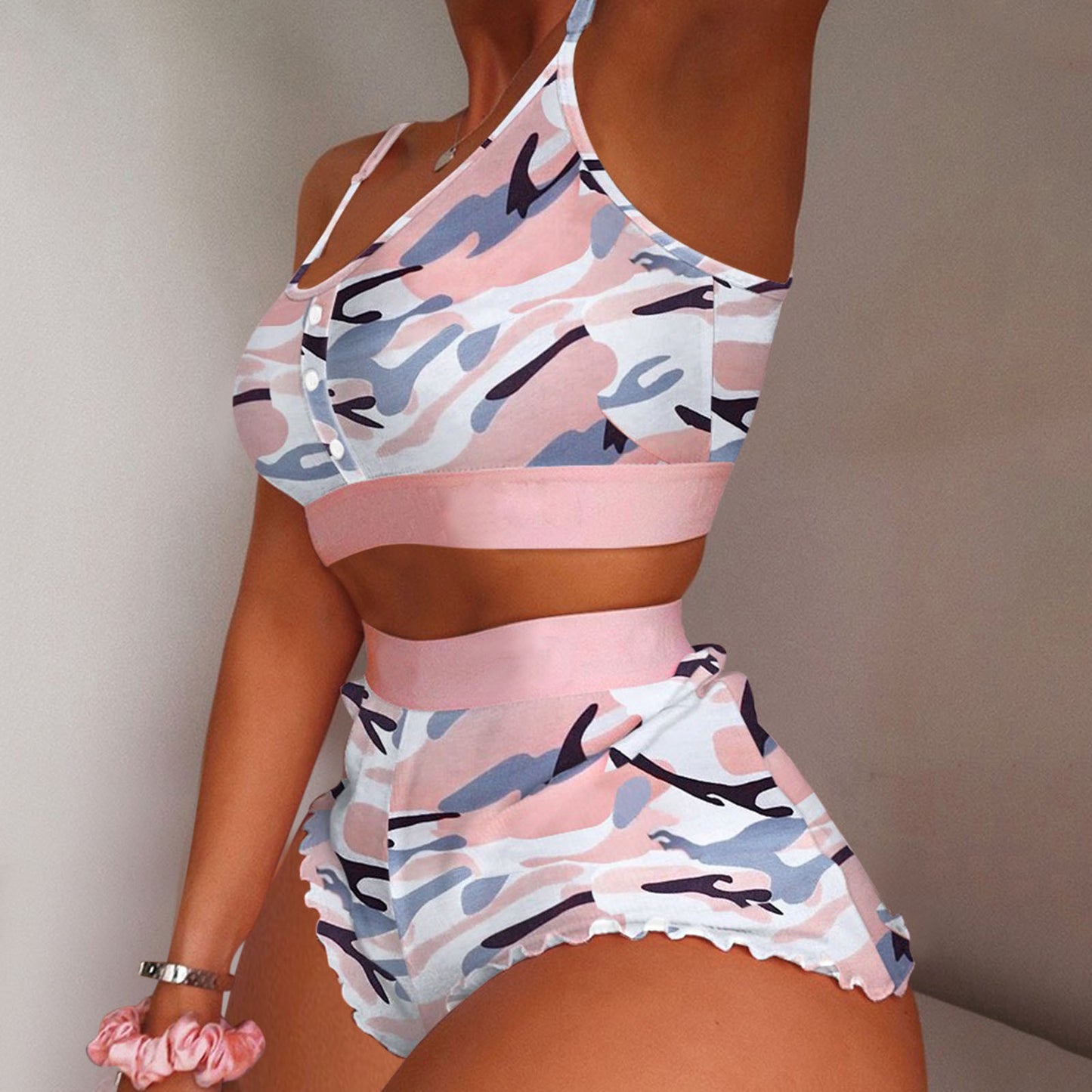 New Sexy Bikini Two-piece Set Of Split Printed Sling