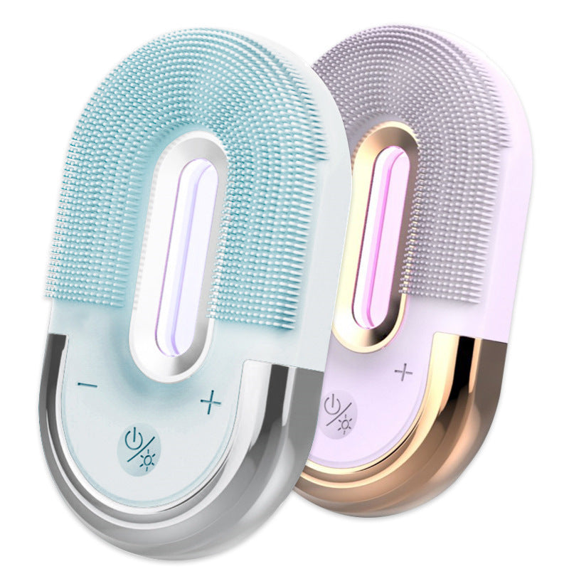 Electric Silica Gel Facial Cleanser Vibration Cleansing Instrument Cleansing Blackhead Skin Deep Washing Massage Brush