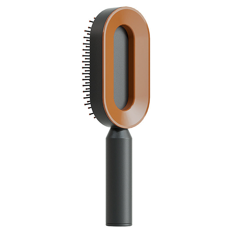 Women's self-cleaning hair brush