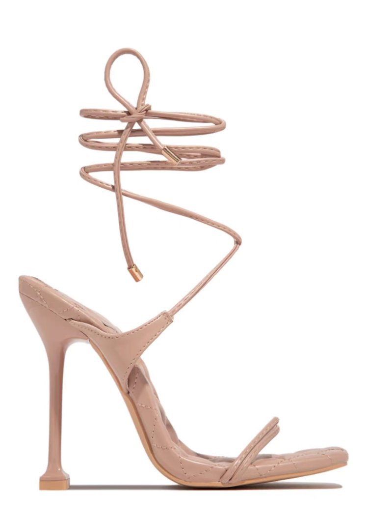 Women's Fashion Square Head High Heeled Spaghetti Strap Sandals