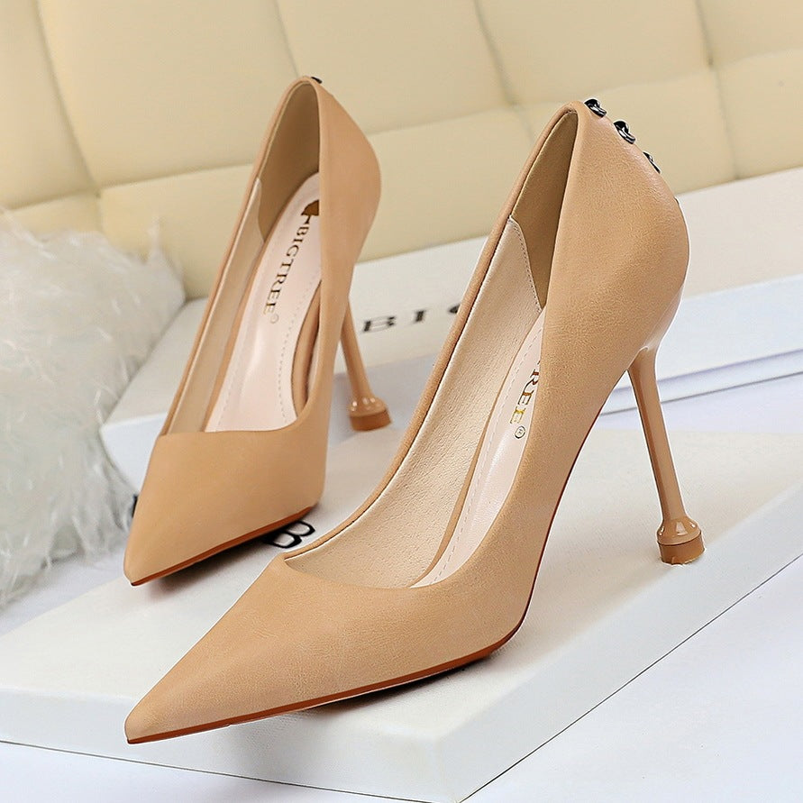 Stiletto High Heels With Shallow Mouth And Pointed Toe