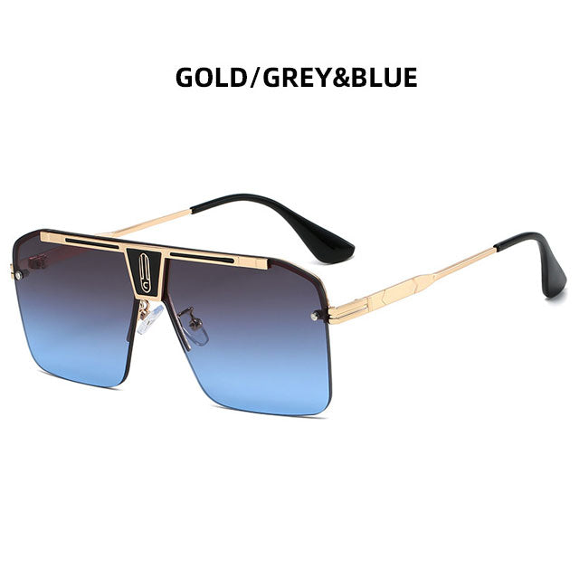 Fashion Large Square Metal Sunglasses