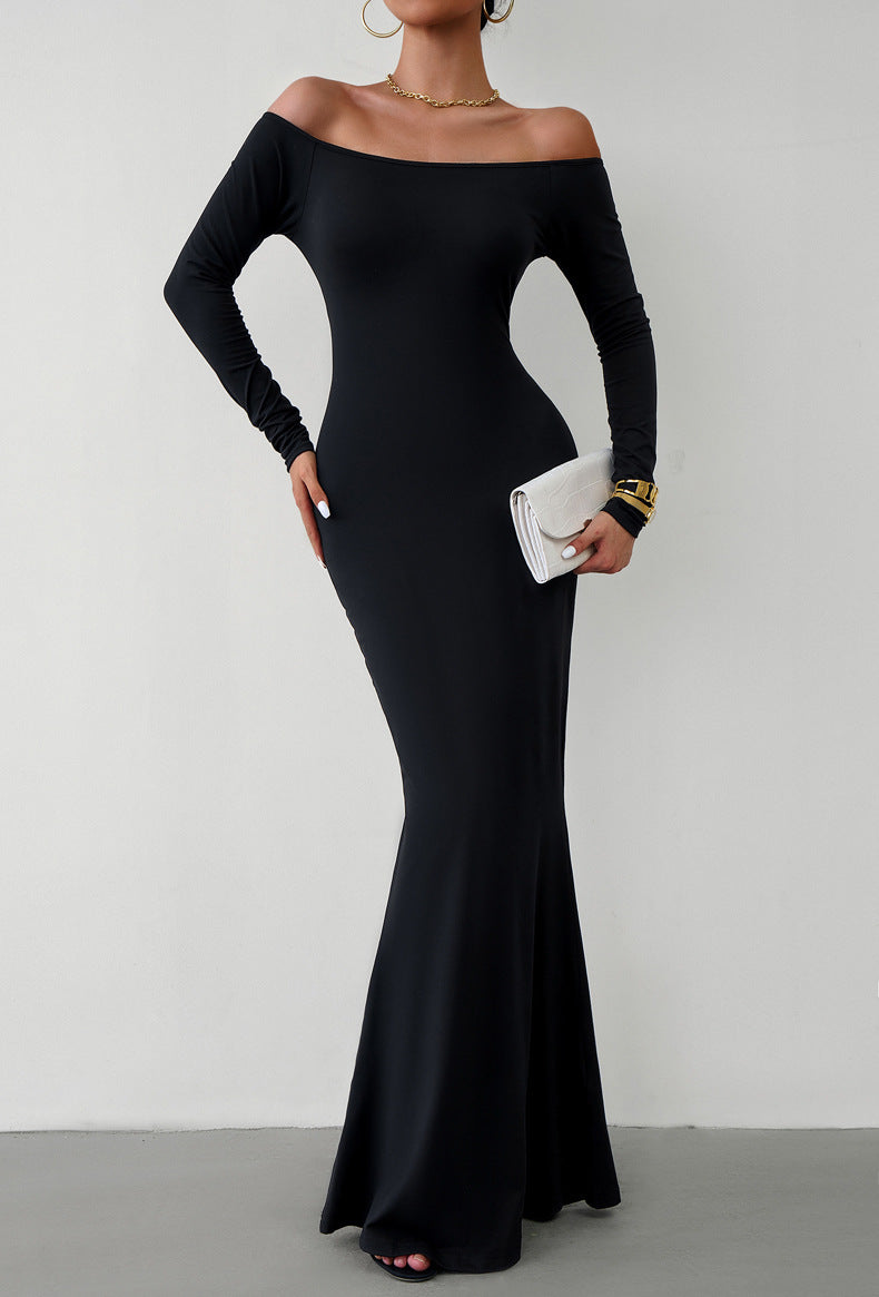Women's Fashionable Slim-fit Off-shoulder Dress