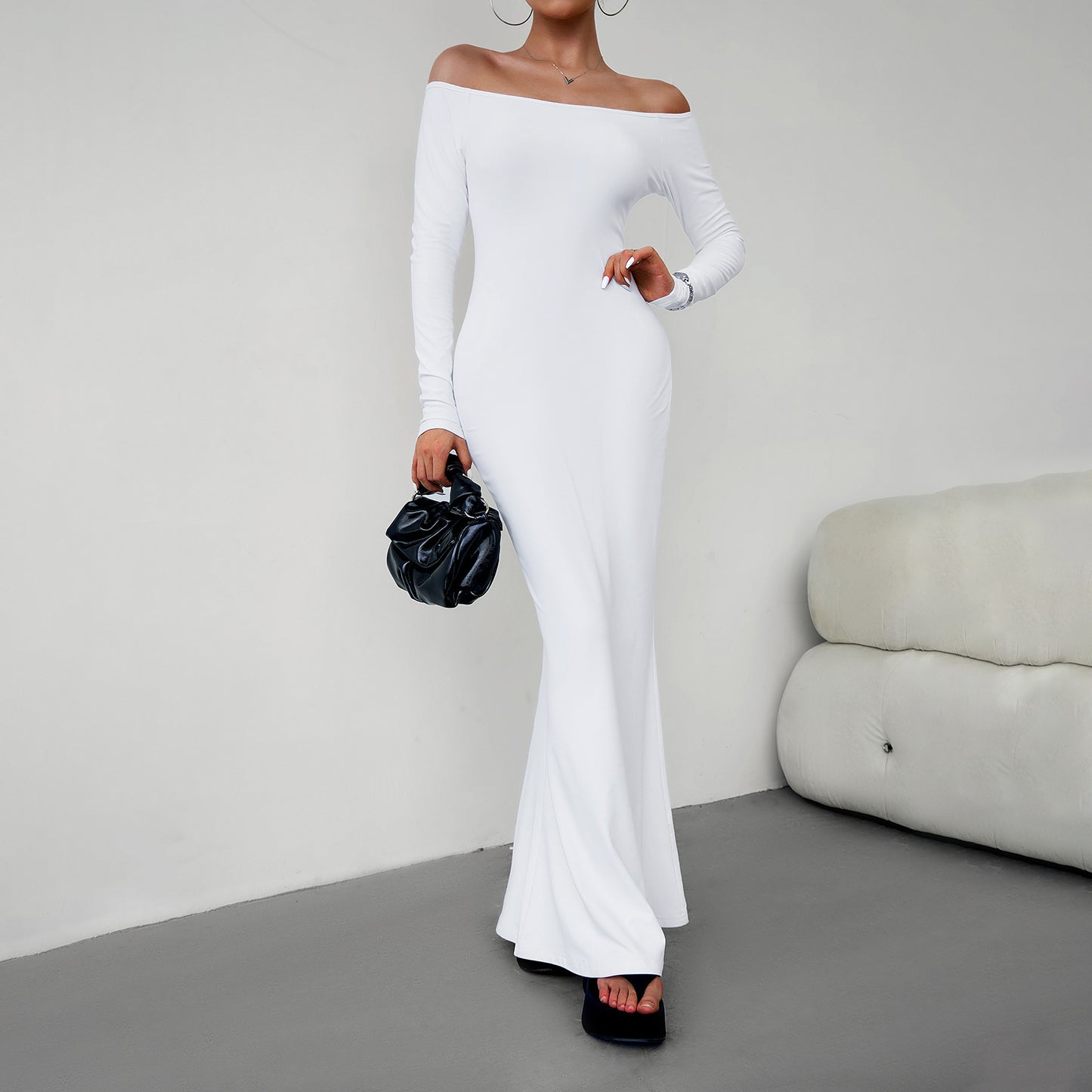 Women's Fashionable Slim-fit Off-shoulder Dress