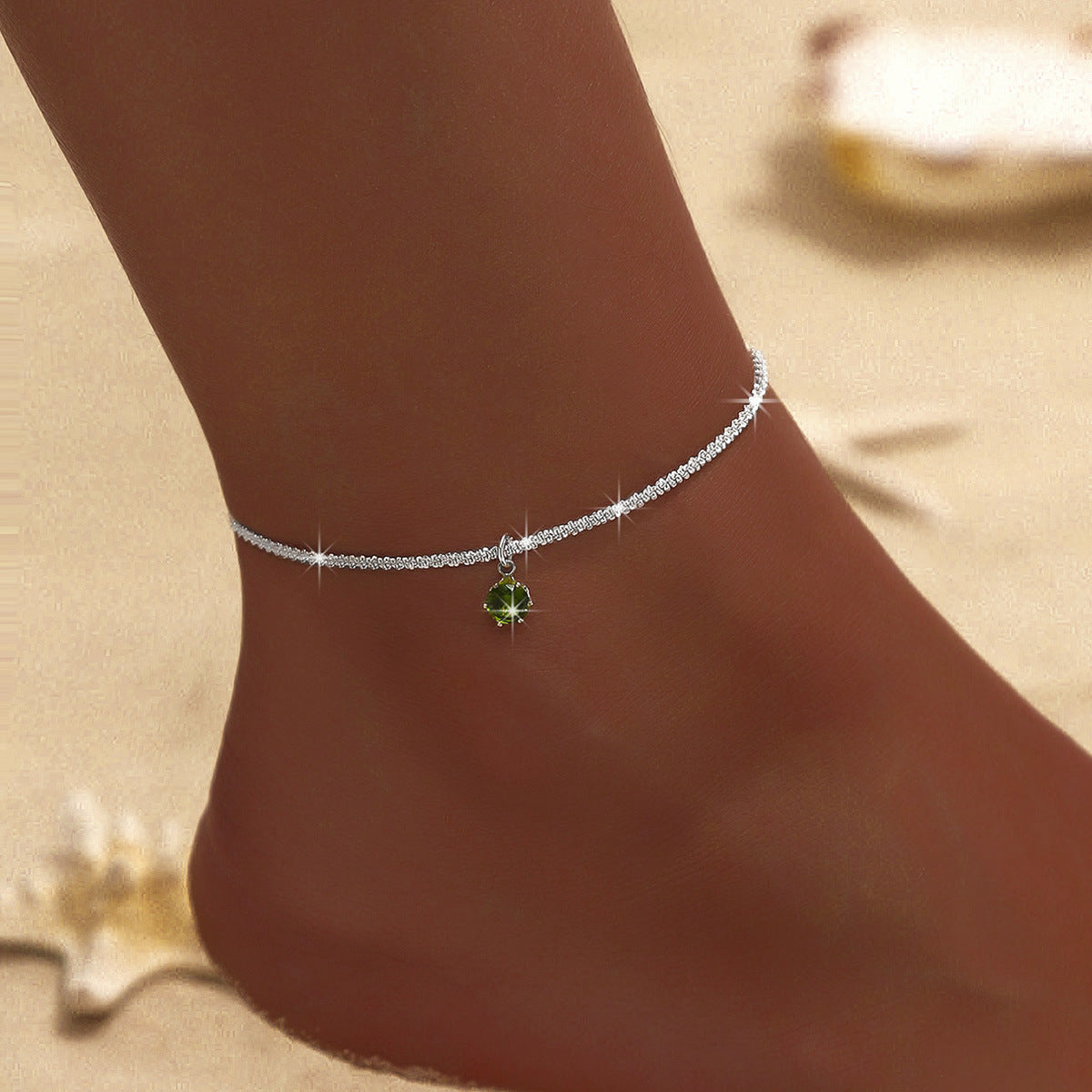 Female Fashion Cross Double-circle Anklet