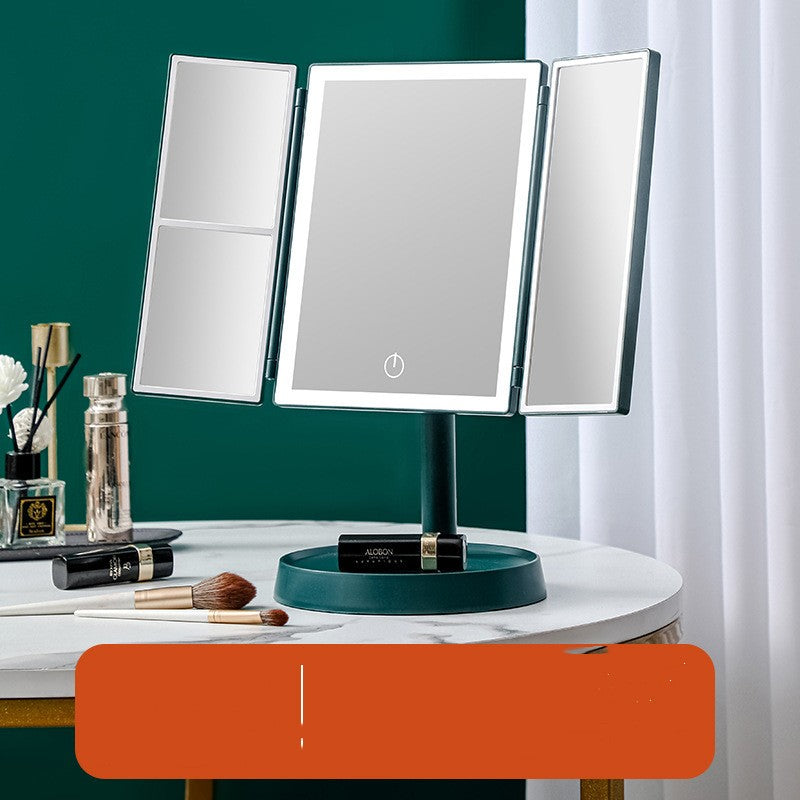 Desktop makeup mirror with lights Intelligent folding mirror