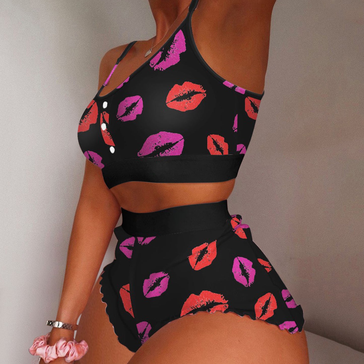 New Sexy Bikini Two-piece Set Of Split Printed Sling