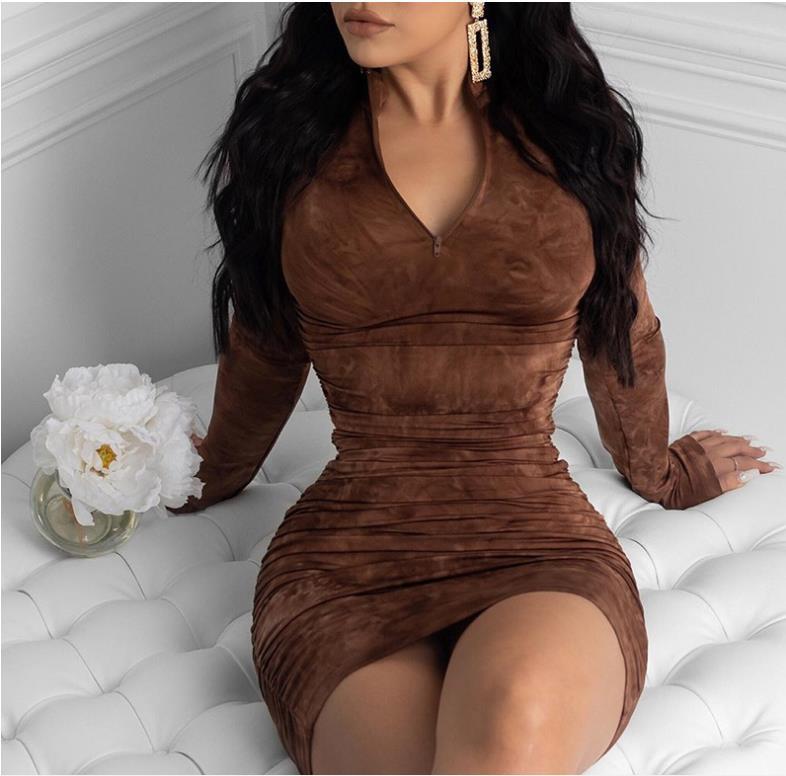 Summer New Style Women's High Neck Long Sleeve Tight Elastic Fashion