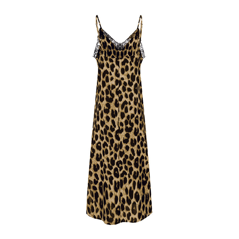 Leopard print split dress