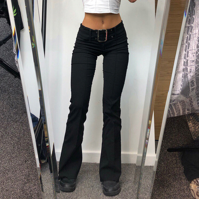 Ladies Fashion Bottoming Black Casual Trousers