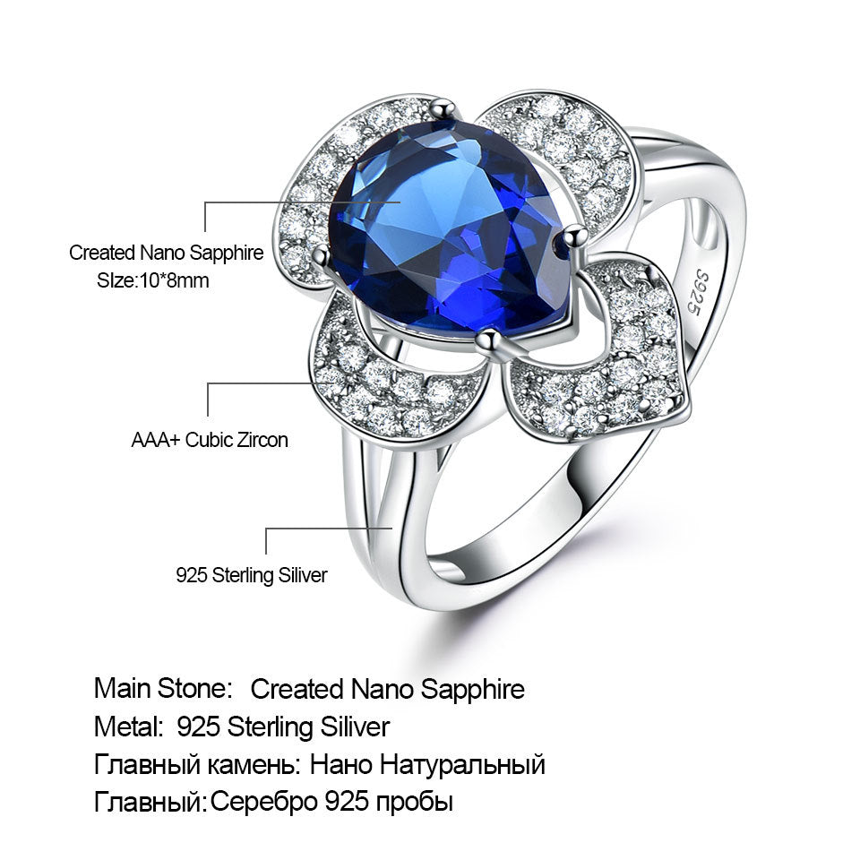 Sapphire Flower Ring