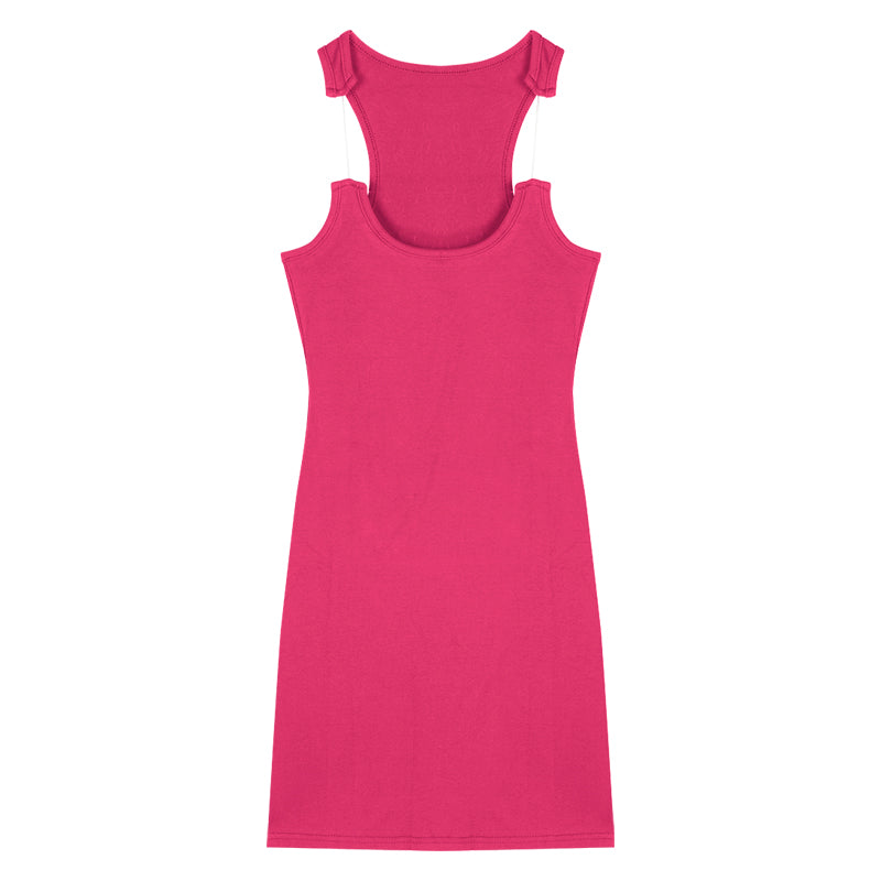Women's Rose Red Invisible Strap Dress