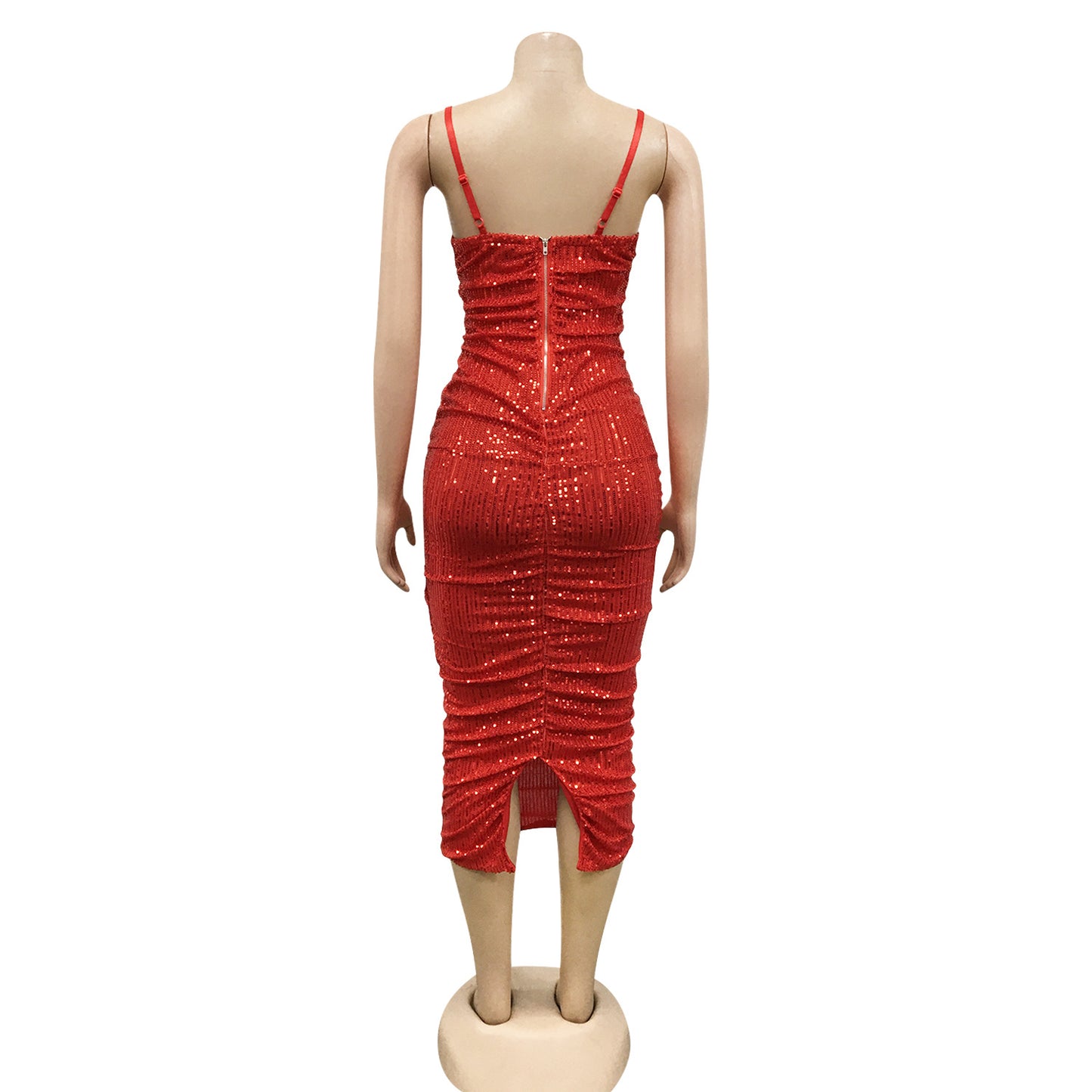 Nightclub Sequin Sling Slit Long Dress Women