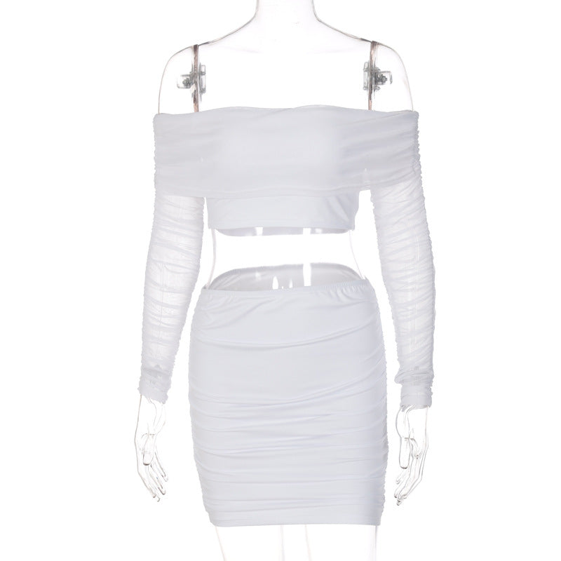 Women's Fashion Casual Mesh Panel Two Piece Set