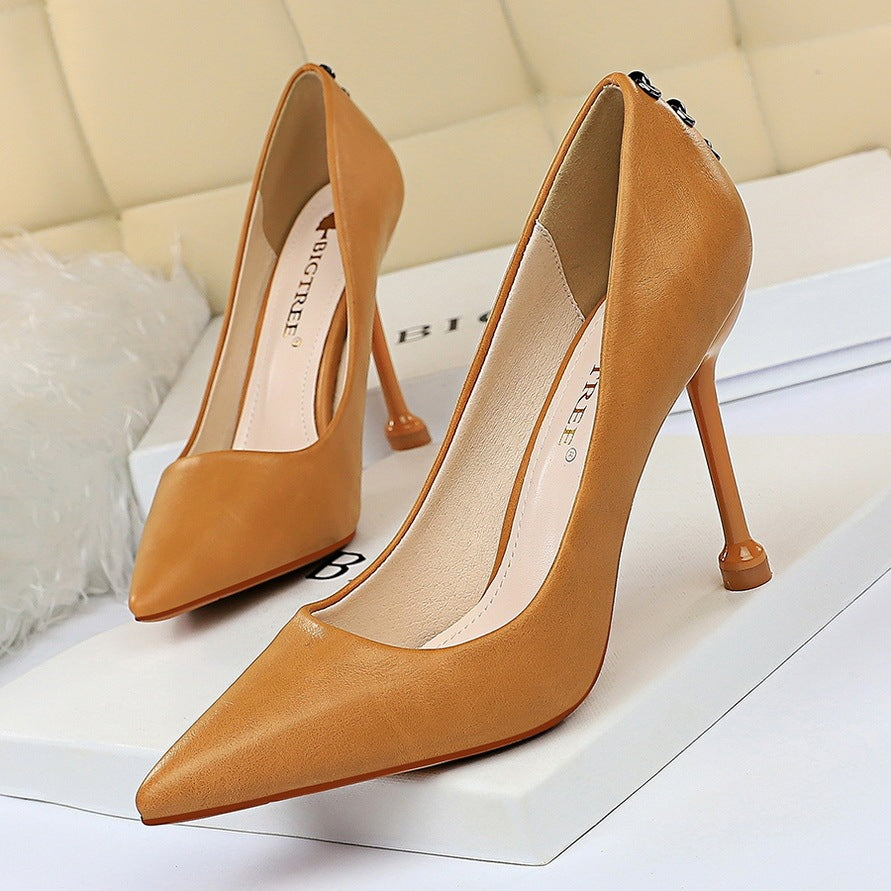 Stiletto High Heels With Shallow Mouth And Pointed Toe