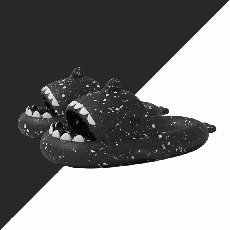Two-color Shark 4CM Thick-soled Sandals Men's EVA Lightweight Shit-stepping Home Slippers Couple Beach Flip-flops Women