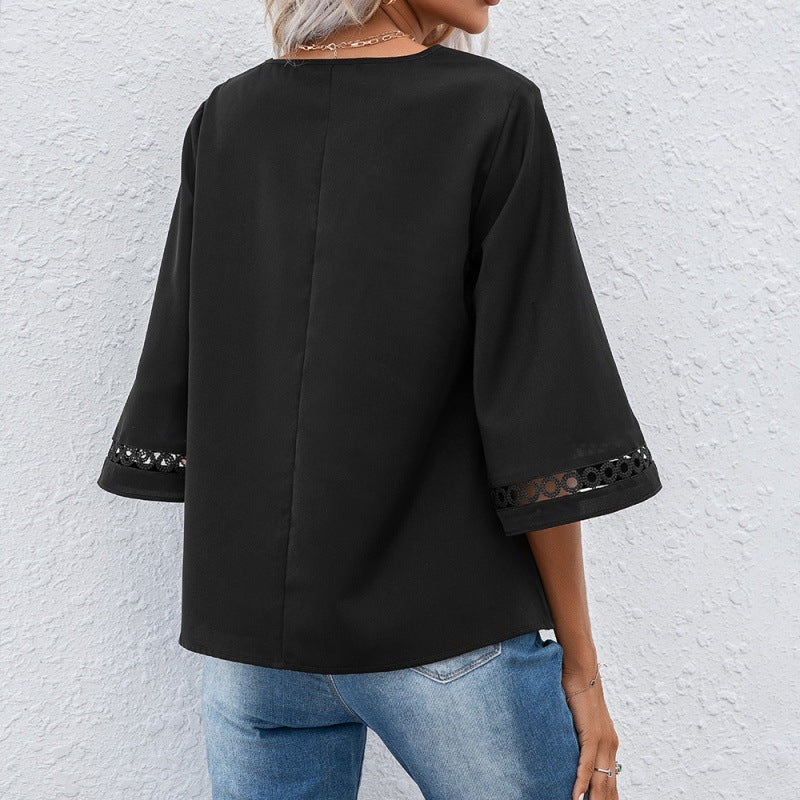 Temperament Commuter Cutout Shirt Top