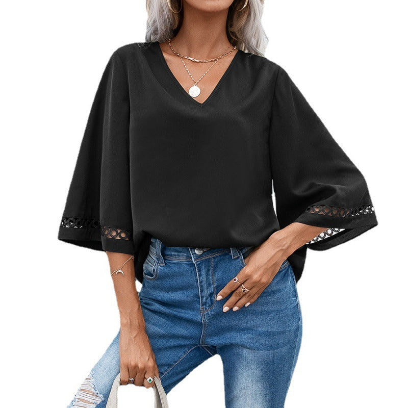 Temperament Commuter Cutout Shirt Top