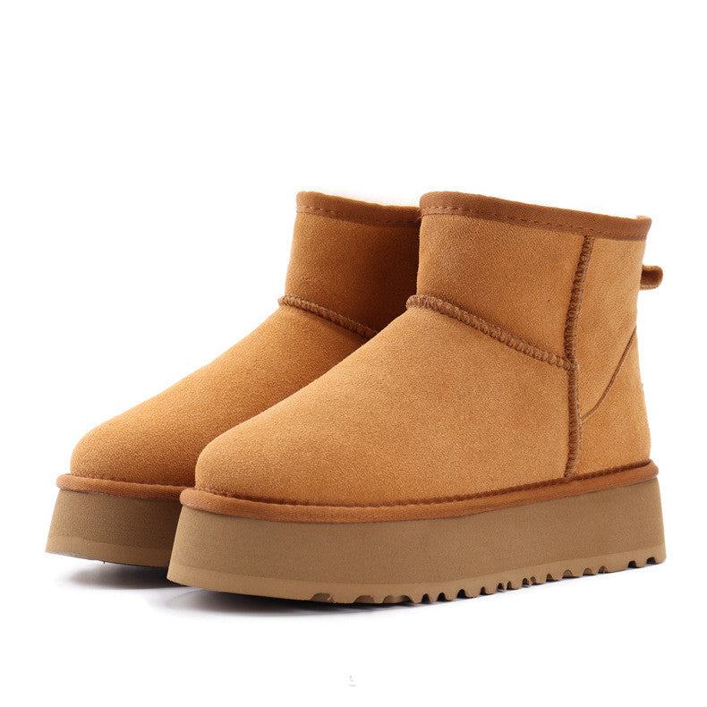 Women's Fashion Muffin Thick Bottom Snow Cotton Fur Boots