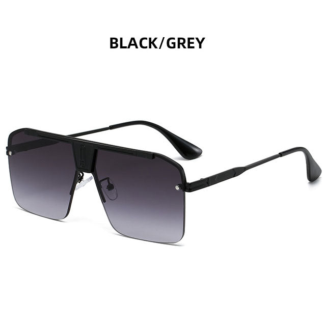 Fashion Large Square Metal Sunglasses