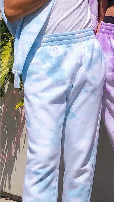 Women's Elastic High Waist Tie Dye Rainbow Slim Casual Pants