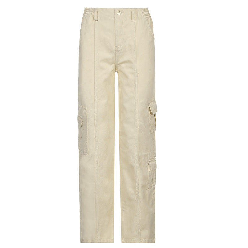 New Women's Low Waist Multi Pocket Casual Cargo Pants