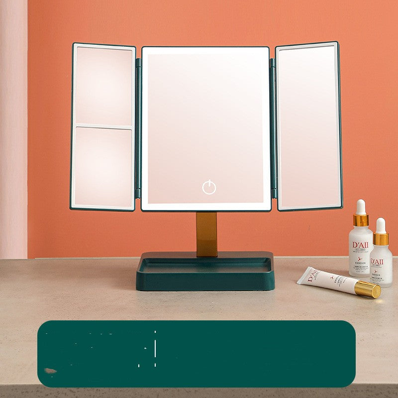 Desktop makeup mirror with lights Intelligent folding mirror