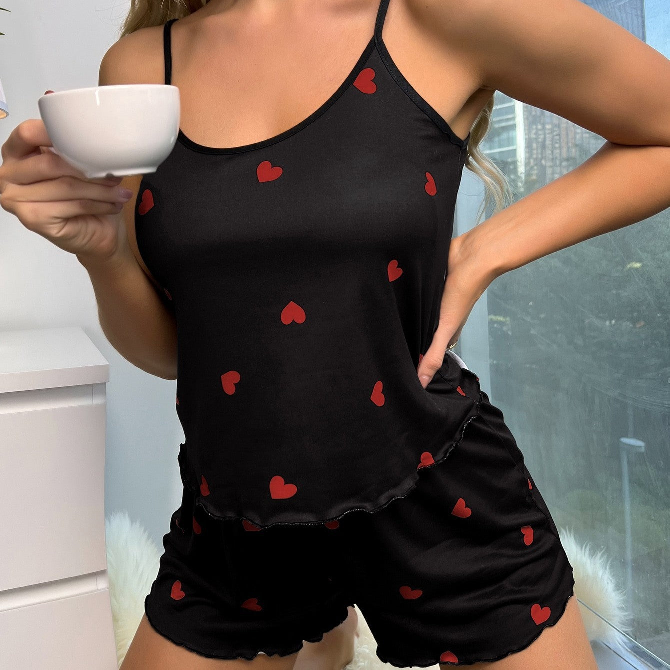 European And American Style Sling Thread Shorts Suit