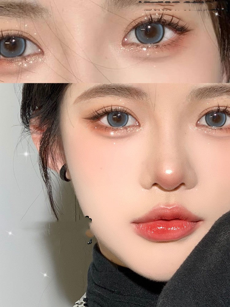 Blueberry Treasure Pearl Blue Large Diameter Meitong Contact Lens Thrown On The Moon