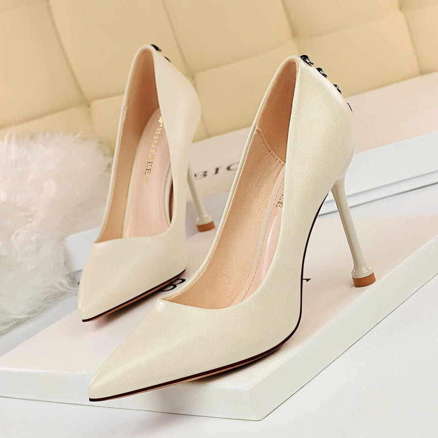 Stiletto High Heels With Shallow Mouth And Pointed Toe