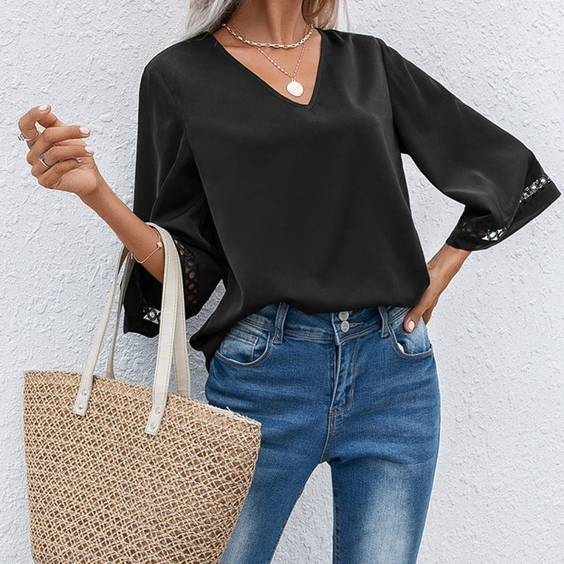 Temperament Commuter Cutout Shirt Top