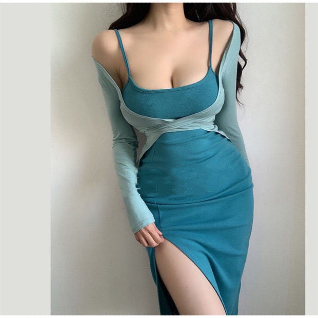 Dress Suit Long Sleeve Waist Shawl Bag Hip Strap Length